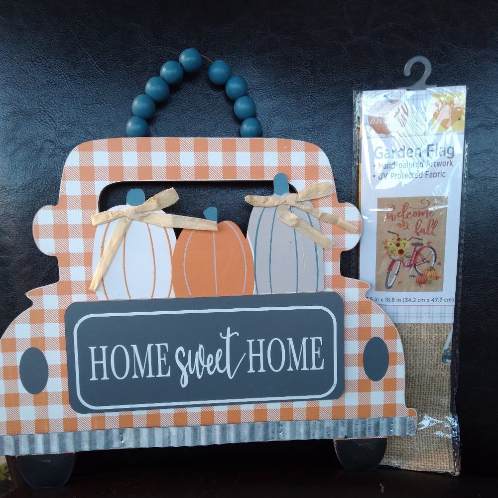 2PC FALL/HARVEST DECOR SET~NEW~